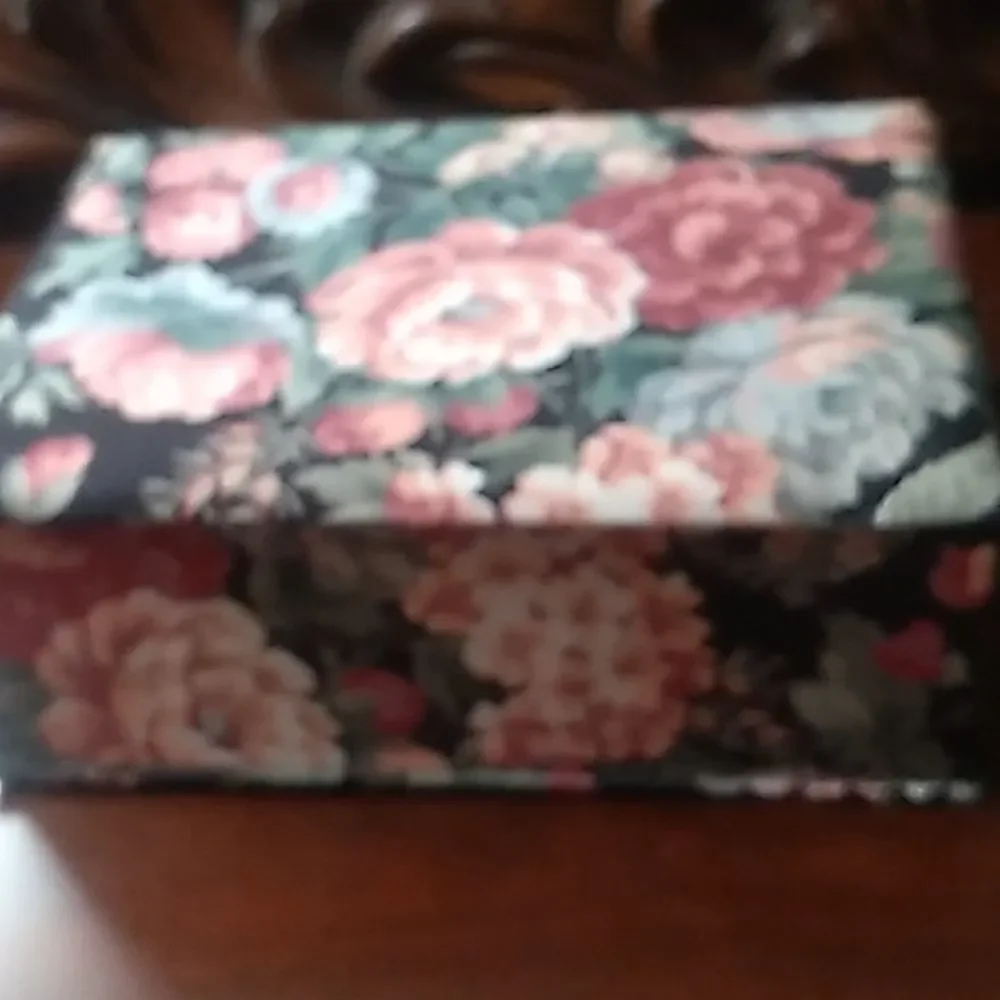 Black Floral Jewelry/Trinket Box